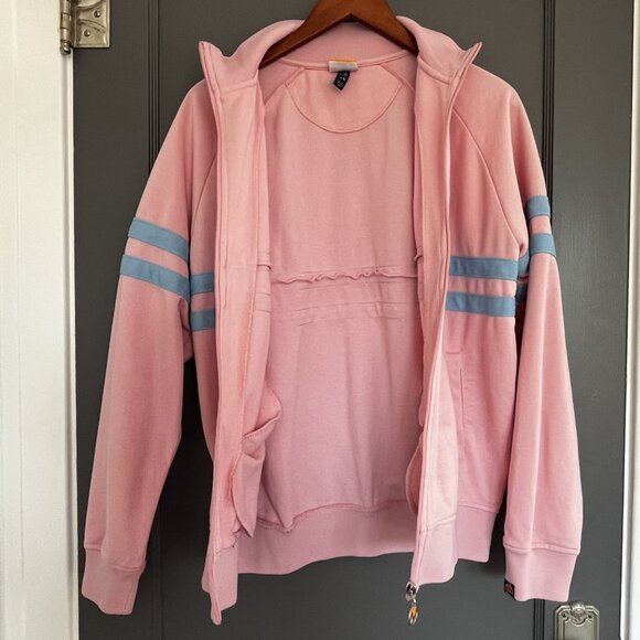 Ellesse Rimini Track Jacket Men's Medium M Pink Blue Stripes Retro Zip Up Sport - Picture 4 of 15
